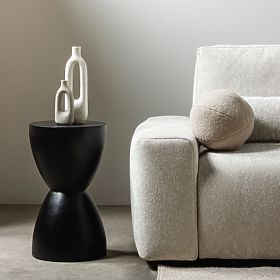 Bočný stolík Lavia 35 cm, čierny, mango drevo