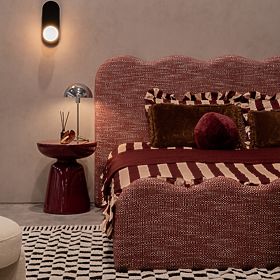 Bočný stolík Logan 40 cm, burgundská/čerešňová, lesklý, lectus