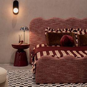 Bočný stolík Logan 40 cm, burgundská/čerešňová, lesklý