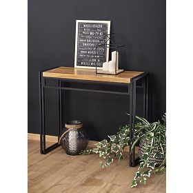 BOLIVAR KN1 konzola dub zlatý / čierny (1p=1ks), Halmar