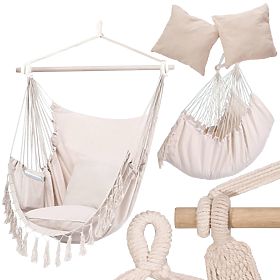 Brazílska hojdacia stolička BAHIO béžová