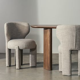 Čalúnená stolička Elaine béžová, oblý tvar, lectus