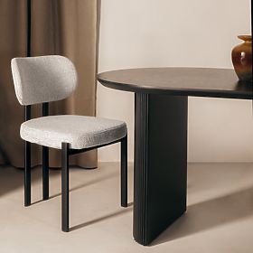 Čalúnená stolička Flare, béžová/čierne nohy, lectus