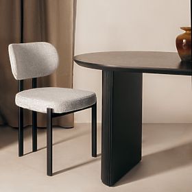 Čalúnená stolička Flare, béžová/čierne nohy, lectus