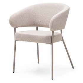 Čalúnená stolička Lamu béžová, bouclé