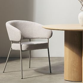 Čalúnená stolička Lamu béžová, bouclé