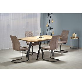 CAPITAL stôl 160-200 cm, zlatý dub / čierny (2p=1ks), Halmar