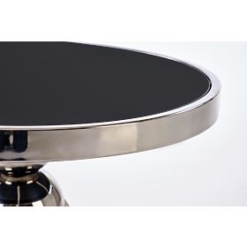 CARLA konferenčný stolík, čierny / strieborný (1p=1ks), Halmar