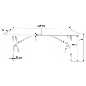 Cateringová sada FETA WHITE 180 cm + 6 stoličiek BASICO