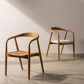 Drevená stolička Ludvika, zaoblená, prírodná