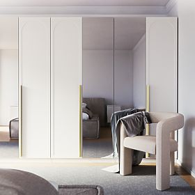 Dvere k skrini Neroli, 45,6 cm, oblúková výplň, biela, ľavá, lectus