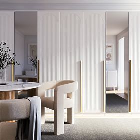 Dvere ku skrini Neroli, 45,6 cm, oblúkové drážky, biela, ľavá, lectus