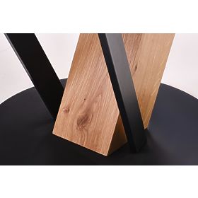 FANIS okrúhly rozkladací stôl, prírodný / čierny (3p=1ks), Halmar