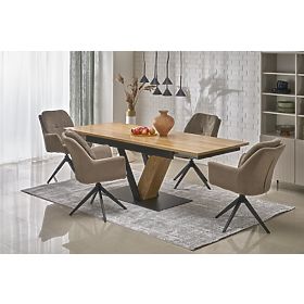 FANIS rozkladací stôl, prírodný / čierny (3p=1ks), Halmar