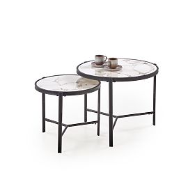 FATIMA sada 2 lavíc, biely mramor / čierna (1p=1ks)