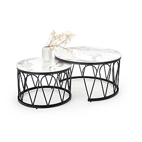 FORMOSA sada 2 lavíc, biely mramor / čierna (2p=1ks), Halmar