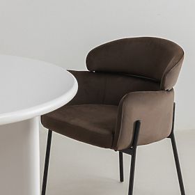 Jedálenská stolička Granda, čokoládová/espresso, zamat, lectus