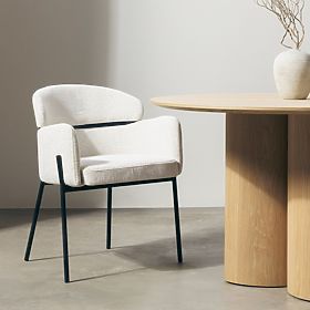 Jedálenská stolička Granda, ecru/čierne nohy, lectus