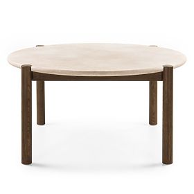 Jedálenský stôl Bruna, 150 cm, okrúhly, dub mocha/mramor cream, lectus