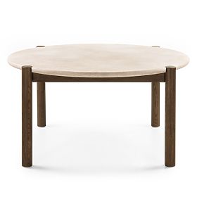 Jedálenský stôl Bruna, 150 cm, okrúhly, dub mocha/mramor cream, lectus