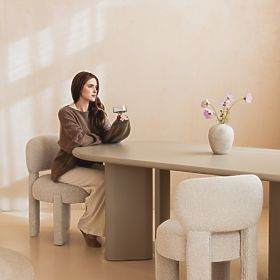 Jedálenský stôl Lima 220 cm, tmavo béžový, oválny