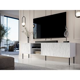 TV stolík JUNGLE, biely mat / biely mat, Halmar