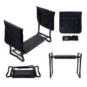 Kľačiaca stolička skladacia na prácu v záhrade s náradovým pásom a 2 organizérmi, LONGWELL INDUSTRIAL LTD