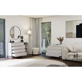 Komoda AMBER 1D4S Skrinka 1 Dvere 4 Zásuvky Do Spálne Obývacej Izby KAŠMÍR Béžová