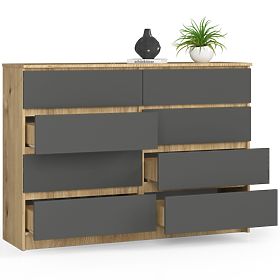 KOMODA K140 8SZ CLP DUB ARTISAN / ŠEDÁ