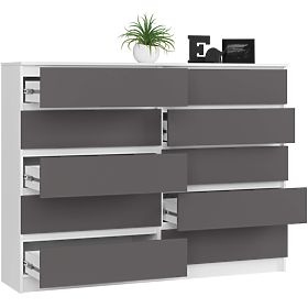 KOMODA K160 10SZ CLP PK BIELA / ŠEDÁ