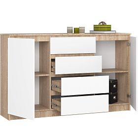 KOMODA K160 2D 4SZ CLP PK DUB SONOMA / BIELA
