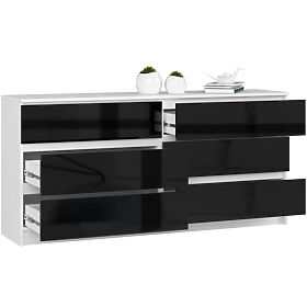 KOMODA K160 6SZ CLP PK ČIERNY LESK