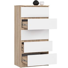 KOMODA K60 5SZ CLP PK DUB SONOMA / BIELA
