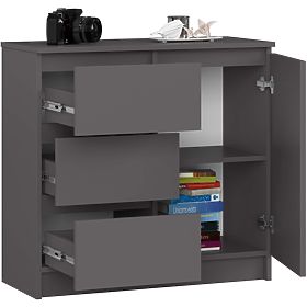 KOMODA K80 JERRY 1D 3SZ PK GRAFITOVÁ ŠEDÁ