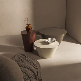 Konferenčný stolík Eclipso, 80 cm, zelenošedý, lesklý