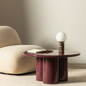Konferenčný stolík Everett 80 cm, burgund, lesklý, lectus