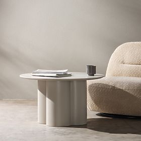 Konferenčný stolík Lazaro 80 cm, okrúhly, šedobéžový, lectus