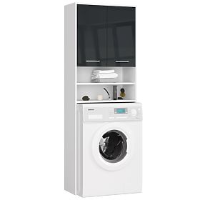 KÚPEĽŇOVÝ REGÁL FIN NAD PRÁČKU BIELY / GRAFIT LESK