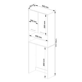 KÚPEĽŇOVÝ REGÁL FIN NAD PRÁČKU BIELY