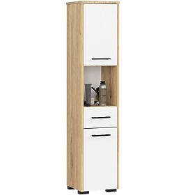 KÚPEĽŇOVÝ REGÁL FIN STĹP 30 2D 1SZ 1W 140cm PK ARTISAN / BIELA