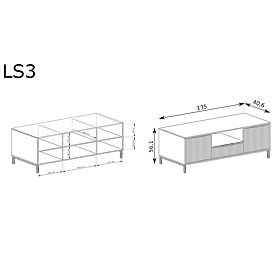 LINKaSTYLE TV stolík LS3 kašmír, Halmar