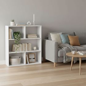 Moderný stojaci regál do obývacej izby a spálne 3 úrovne biely ModernHome, MODERNHOME
