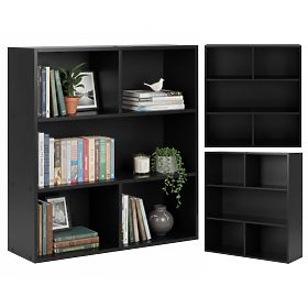 Moderný stojaci regál do obývacej izby a spálne 3 úrovne čierny ModernHome, MODERNHOME