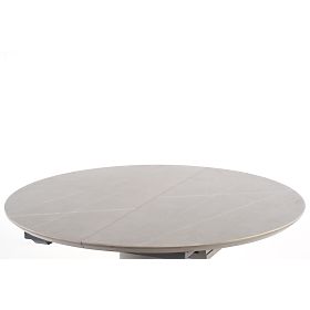 MUSCAT rozkladací stôl doska - sivý mramor, noha - svetlosivá / zlatá, Halmar