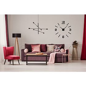 Nástenné hodiny Diy BAST 3D čierne