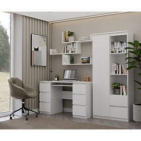 Nástenné Police KOBI Do Obývacej Izby BIELA