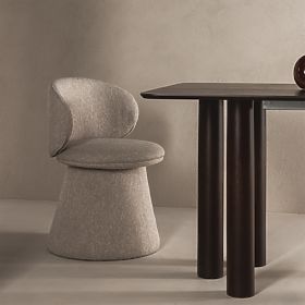 Otočná stolička Chamil béžovošedá, zaoblená