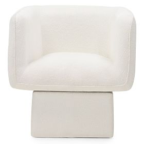 Otočná stolička One biela, boucle