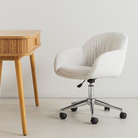 Otočná stolička Oti, krémová/chromované nohy