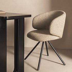 Otočná stolička Pearl mocha, čierne nohy